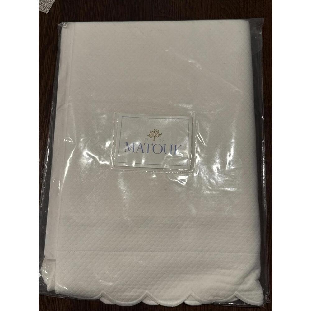 $149 New Matouk 061 Diamond Pique King Sham Color Bone  21 x 36”